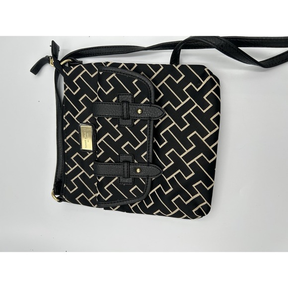 Tommy Hilfiger Women's Black monogram TH logo crossbody bag purse adj. strap - Picture 5 of 5